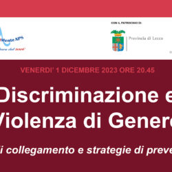 DISCRIMINAZIONE E VIOLENZA DI GENERE – 1 DICEMBRE