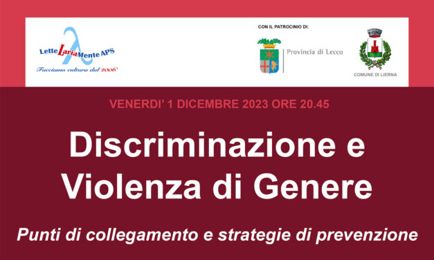 DISCRIMINAZIONE E VIOLENZA DI GENERE – 1 DICEMBRE